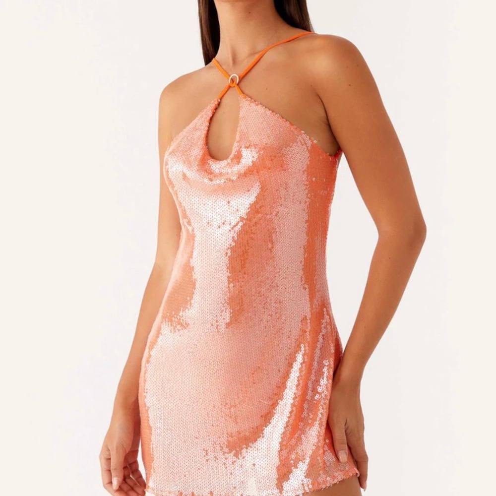 Peppermayo Orange Sequin Dress